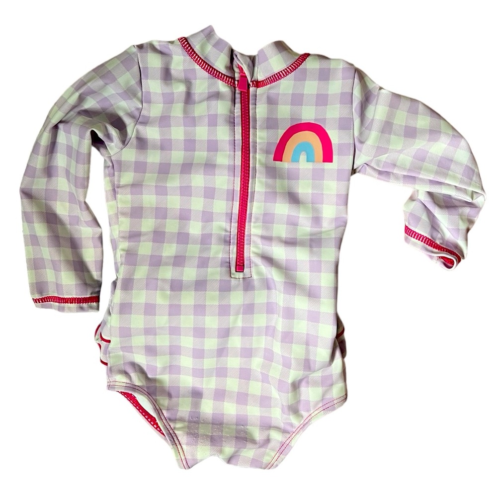 6-12 Month Zip Front Long Sleeve Swimsuit